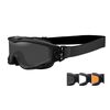 Защитная баллистическая маска Wiley X Spear Smoke 3 Lenses - черная, TD480, Цвет товара: Black
