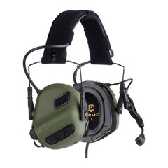 Активні захисні навушники з гарнітурою Earmor M32 PLUS - олива, Колір: олива