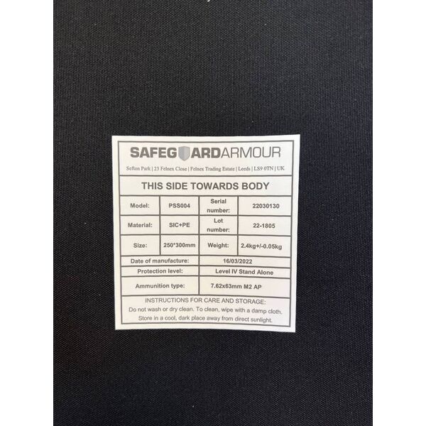 Керамічна броне плита ALPHACORE NIJ IV ICW 2.4 кг, TD1229, зображення 5 Керамічна броне плита ALPHACORE NIJ IV ICW 2.4 кг, TD1229, зображення 5