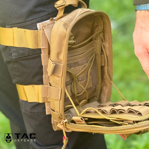 Подсумок IFAK BMPS койот с креплением на ногу, TD2089, изображение 6 Подсумок IFAK BMPS койот с креплением на ногу, TD2089, изображение 6