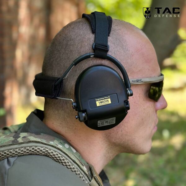 Активні навушники Sordin Supreme Pro-X Black із заднім тримачем під шолом, TD422, Вибір кольору: Чорний, зображення 7