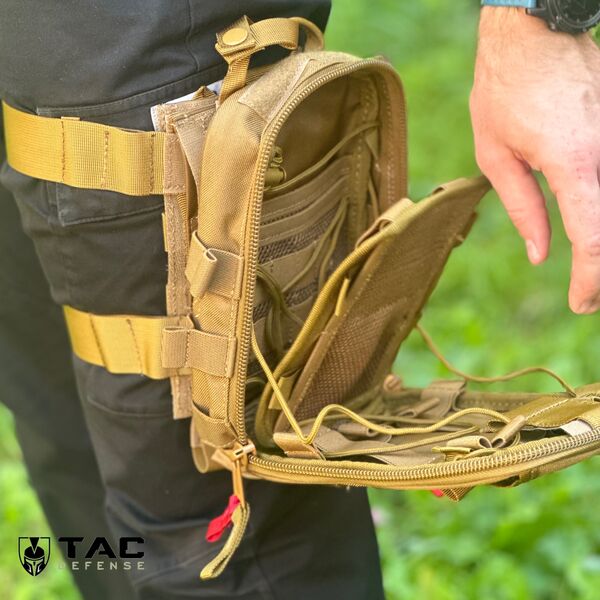Подсумок IFAK BMPS койот с креплением на ногу, TD2089, изображение 7 Подсумок IFAK BMPS койот с креплением на ногу, TD2089, изображение 7