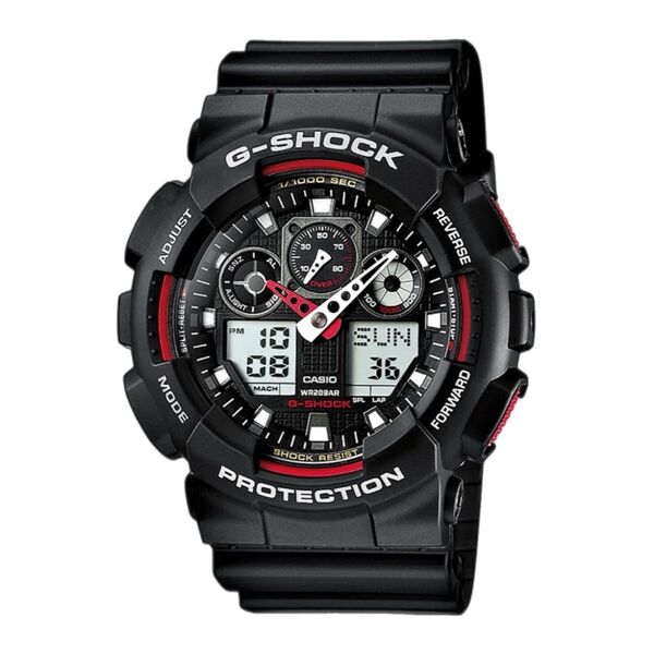 Годинник Casio G-SHOCK GA-100 - чорний/червоний