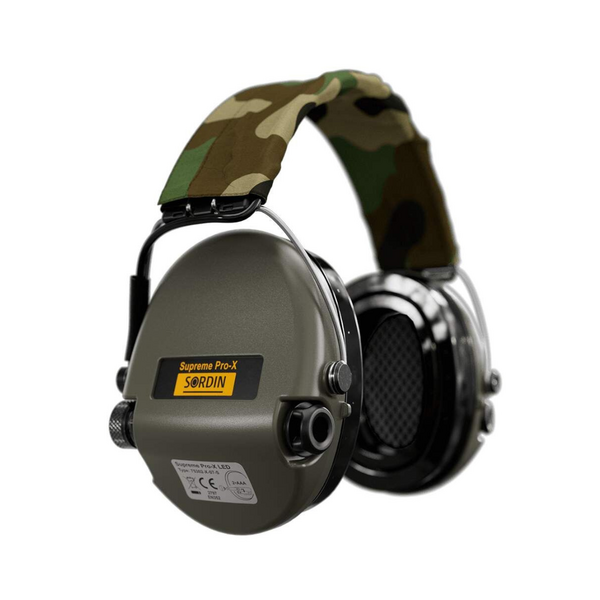 Активные наушники для стрельбы Sordin Supreme Pro-X LED - Green Camo, TD2671, Цвет: Олива - камуфляж, изображение 3 Активные наушники для стрельбы Sordin Supreme Pro-X LED - Green Camo, TD2671, Цвет: Олива - камуфляж, изображение 3