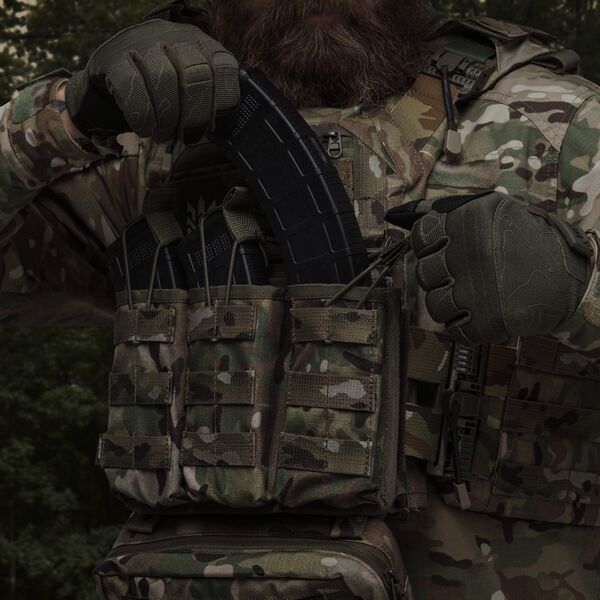 Тройной подсумок под магазины АК/АR - мультикам, TD2529, Цвет товара: Мультикам, изображение 3