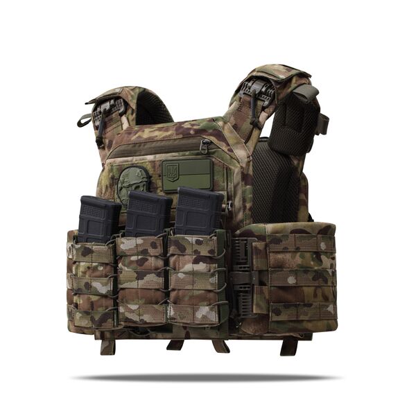 Плитоноска покращена (PRO) під бронеплити 25х30 см - мультикам, TD2544, Вибір кольору: Мультикам, зображення 2