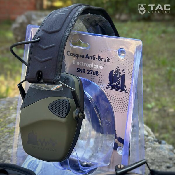 Активні навушники C4 Tactical (SNR=27dB Elec) - олива, TD3722, Колір: олива, зображення 4