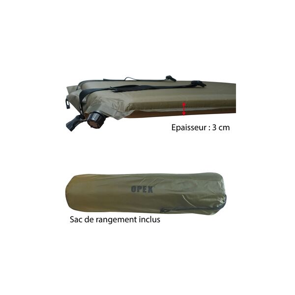 Каремат самонадувной (толщина 3 см) OPEX - олива, TD3479, изображение 3 Каремат самонадувной (толщина 3 см) OPEX - олива, TD3479, изображение 3