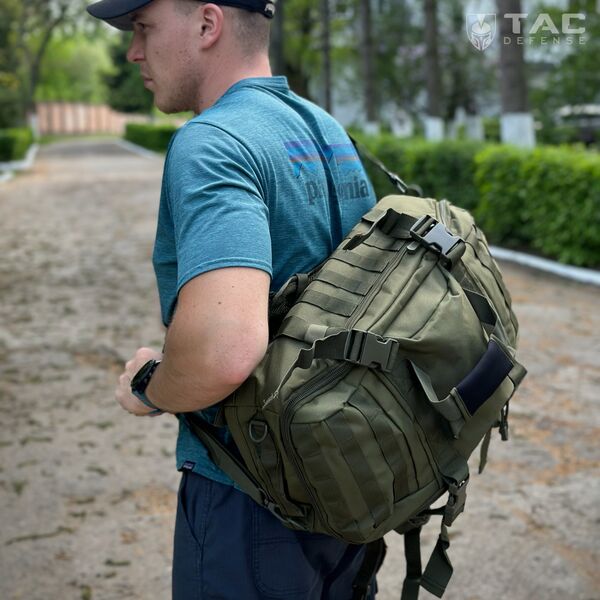 Сумка-рюкзак тактическая 3 в 1 OPEX 45 литров - олива, TD2820, изображение 12