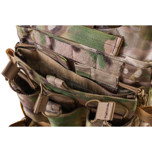 Штурмовая панель задняя под три магазина с утилитарным подсумком на плитоноску U-WIN AGILE Cordura 1000 - мультикам, изображение 5