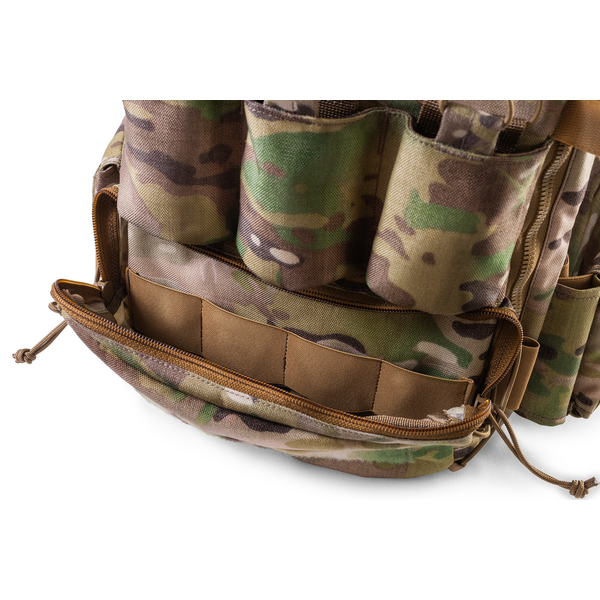 Штурмовая панель задняя под три магазина с утилитарным подсумком на плитоноску U-WIN AGILE Cordura 1000 - мультикам, изображение 6