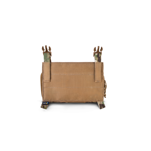 Штурмовая панель передняя под три магазина с утилитарным подсумком на плитоноску U-WIN AGILE Cordura 1000 - мультикам, изображение 2