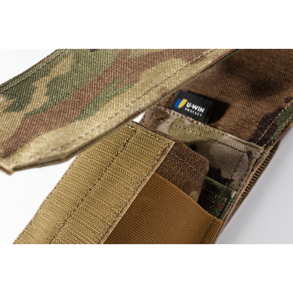 Подсумок под два магазина АК закрытый на липучке U-WIN Cordura 1000 - мультикам, изображение 4