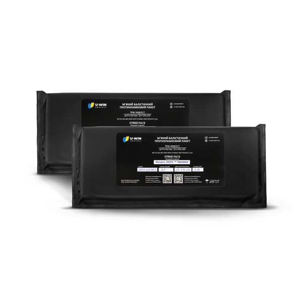 Баллистические пакеты U-WIN на скелетные камербанды плитоноски U-WIN PRO 2-й класс НВМПЕ Dyneema USA 2 штуки / Площадь защиты 6,38 дм.кв.