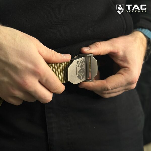 Ремень TAC-DEF с металлической пряжкой - койот, TD2348, изображение 4