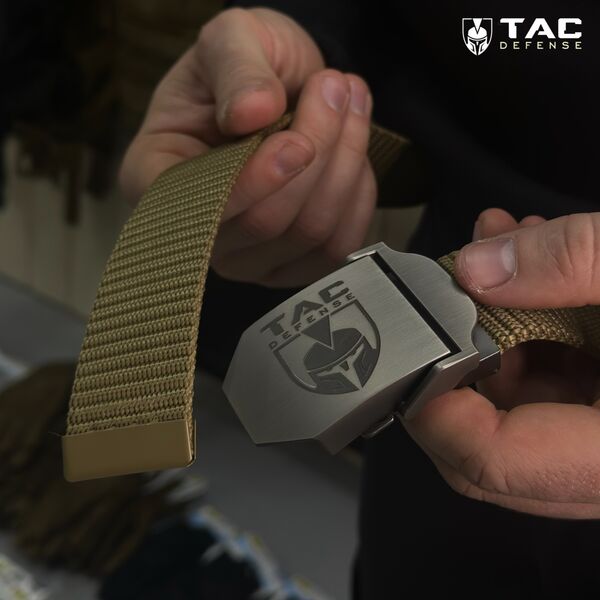 Ремень TAC-DEF с металлической пряжкой - койот, TD2348, изображение 6
