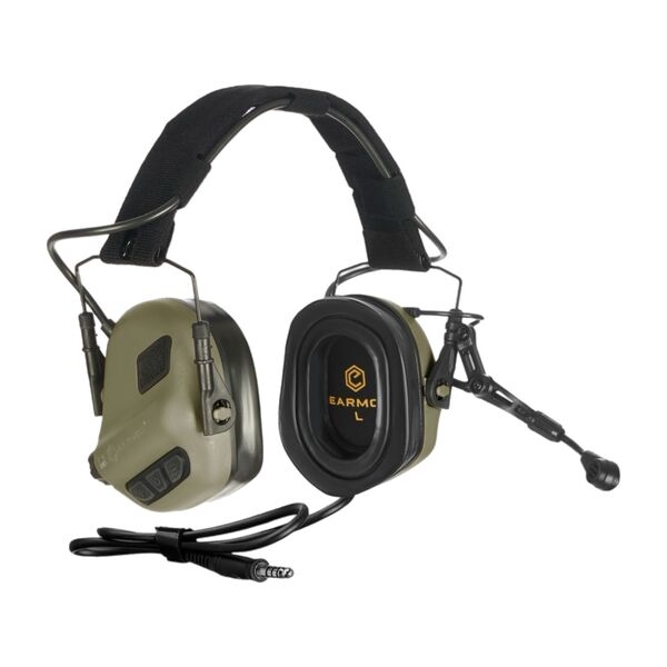 Активні захисні навушники з гарнітурою Earmor M32 PLUS - олива, Колір: олива, зображення 2