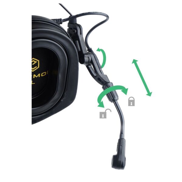 Активні захисні навушники з гарнітурою Earmor M32 PLUS - олива, Колір: олива, зображення 5