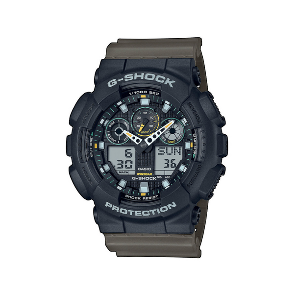 Часы Casio G-SHOCK GA-100TU - черный / олива