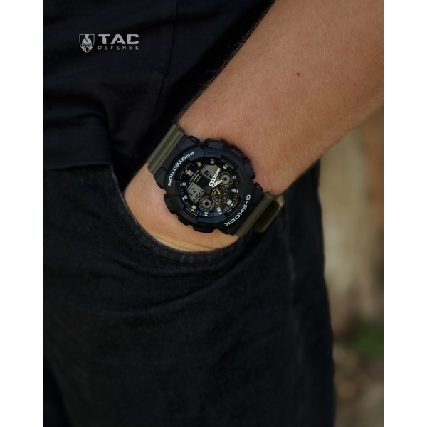 Часы Casio G-SHOCK GA-100TU - черный / олива, изображение 5 Часы Casio G-SHOCK GA-100TU - черный / олива, изображение 5