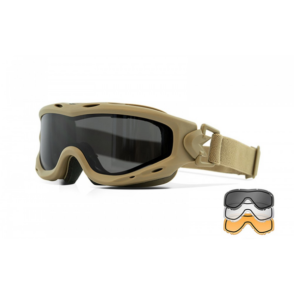 Захисна балістична маска Wiley X Spear Smoke 3 Lenses - койот, TD479, Вибір кольору: Tan