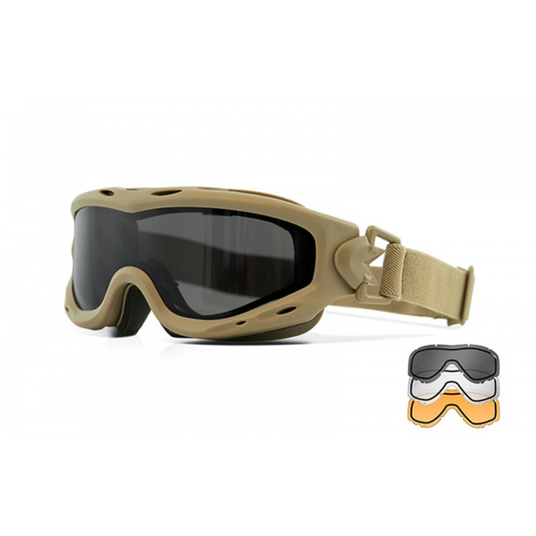 Захисна балістична маска  Wiley X Spear Smoke 3 Lenses - койот, Вибір кольору: Tan